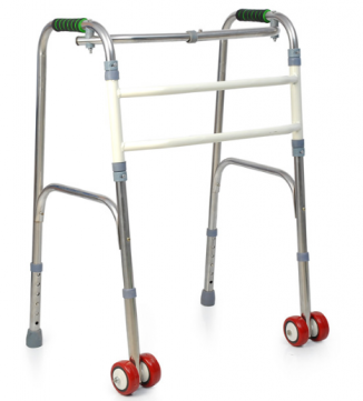 High Grade Stainless Steel Folding Adult Walker With Seat And Wheels